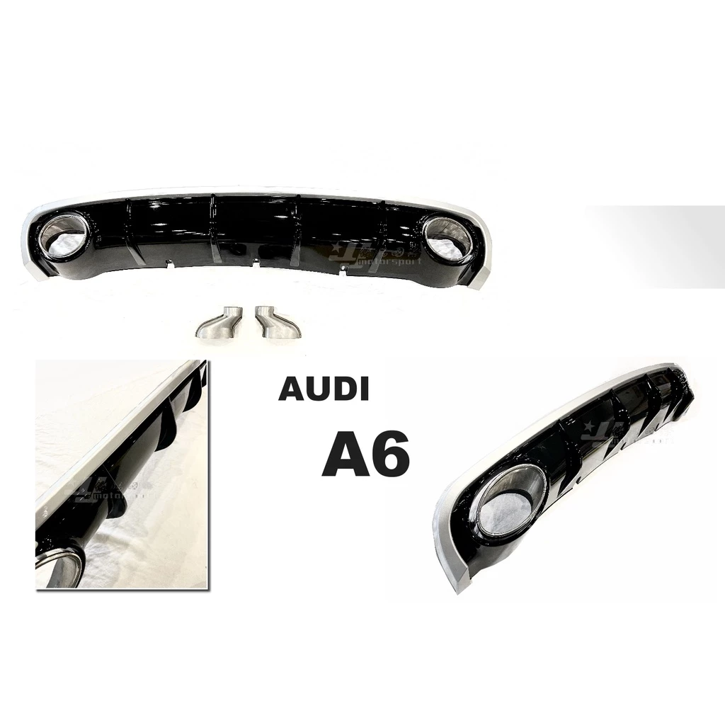 全新 奧迪 AUDI A6 C7 改 類RS RS6 後下巴 亮黑 後飾板 含尾飾管