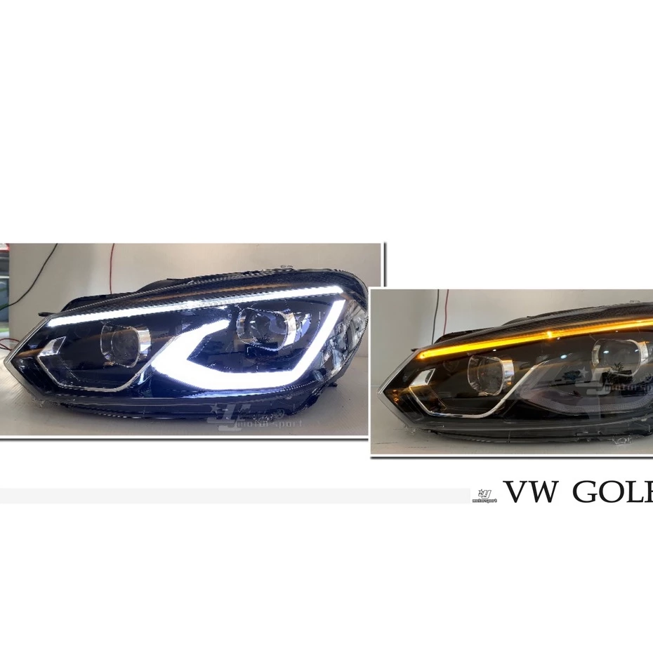 全新 VW 福斯 GOLF6 類8代 式樣 LED 動態呼吸 閃爍方向燈 魚眼 大燈 頭燈