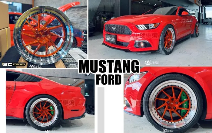 全新 福特 FORD MUSTANG 野馬 鋁圈 BC LE210 橘色 雙色 雙片 20吋 輪框