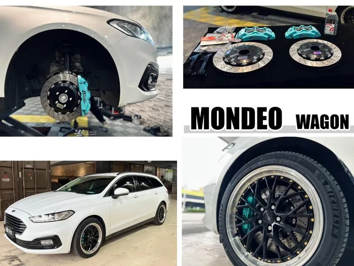 全新 福特 MONDEO WAGON DS S1卡鉗 大六活塞 雙片浮動片 355 煞車盤 金屬油管 來令片 轉接座