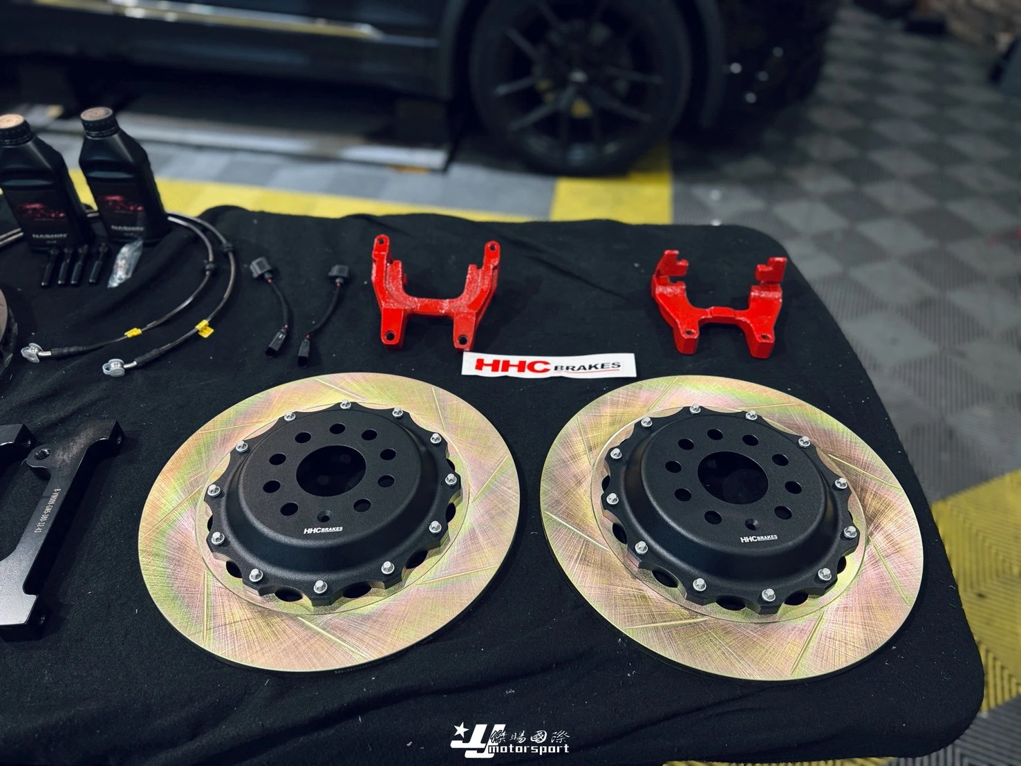  TIGUAN 2023- HHC BRAKES 劃線實心碟 煞車盤 後加大碟 370mm (金屬油管另購)