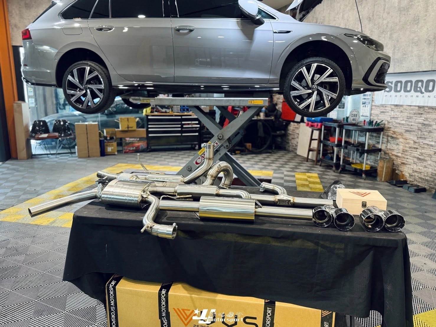 新 GOLF8 GOLF 8代 旅行版 升級 VVS 中尾段 電控閥門四出排氣管 含運動版後下巴 + VVS 200目當派