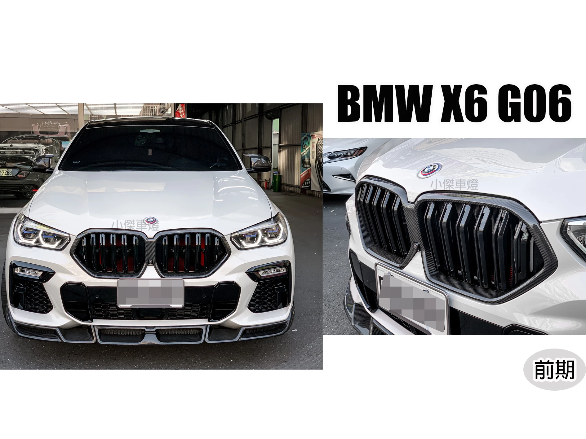 全新 寶馬 BMW G06 X6 前期 雙槓 style 乾碳 乾式 碳纖維 卡夢 水箱護罩 水箱罩
