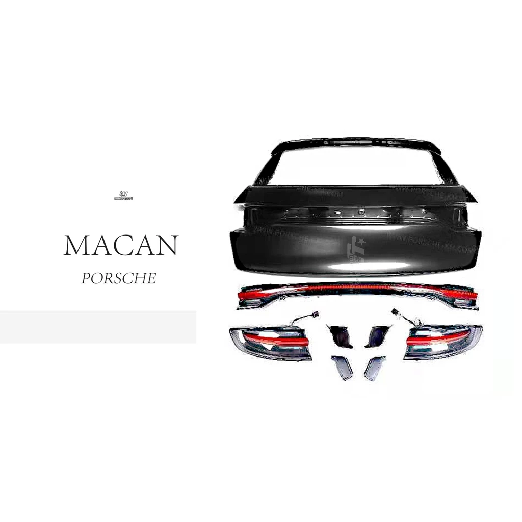 新 保時捷 MACAN 14-18 前期改後期 舊改新 LED 光條 跑馬 流水 貫穿式尾燈 尾門 後廂蓋 素材