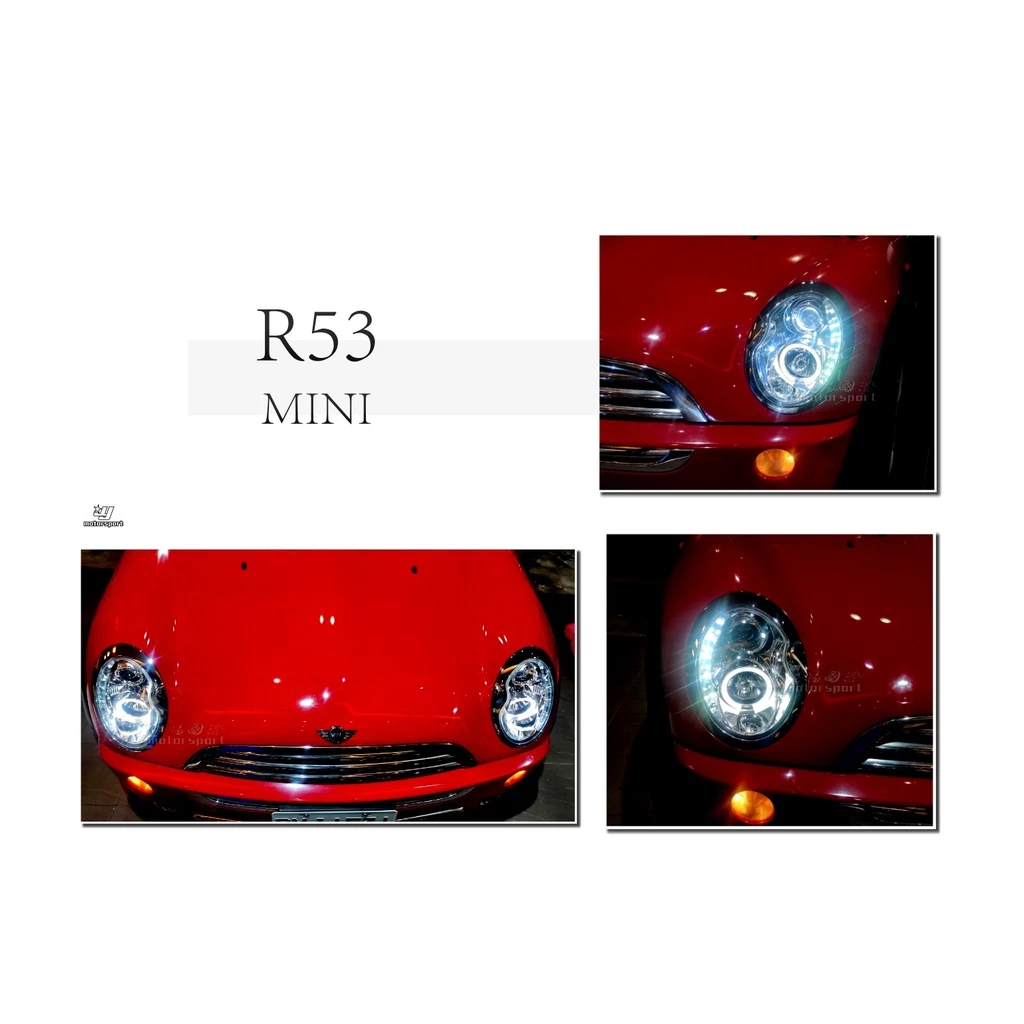 全新 MINI R53 R50 R52 COOPER MINI ONE 黑框 R8燈眉 頭燈 大燈
