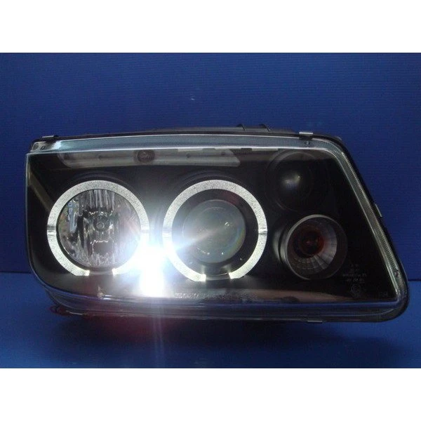 VW 福斯 BORA 99 - 04 LED 光圈魚眼 晶鑽 / 黑底 大燈 內建霧燈 一組4300