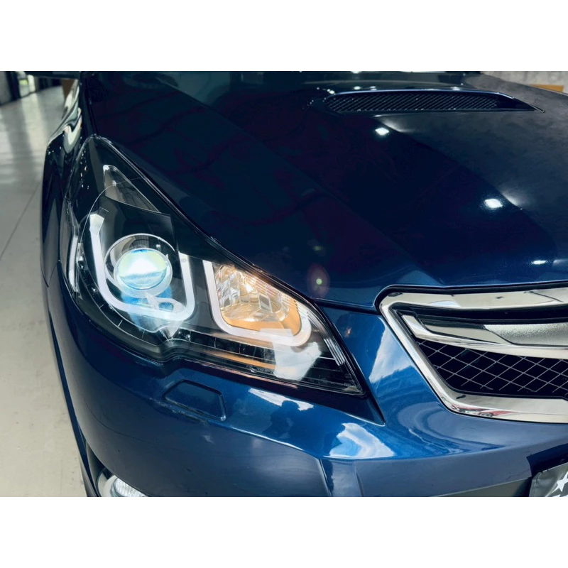 全新 SUBARU LEGACY 10-17年 遠近魚眼R8大燈+LED方向燈 雙U導光條 大燈