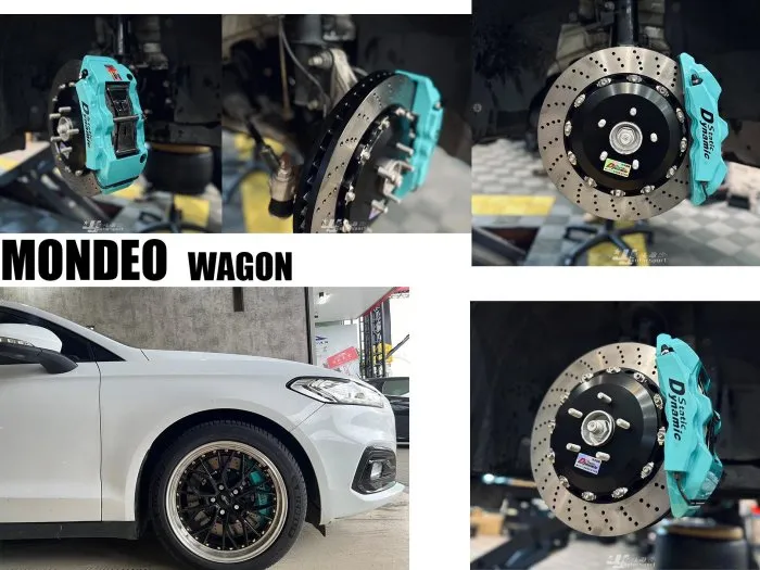 全新 福特 MONDEO WAGON DS S1卡鉗 大六活塞 雙片浮動片 355 煞車盤 金屬油管 來令片 轉接座