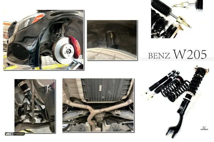 BENZ 賓士 W205 四驅 4WD C300 14~ BC BR TYPE 30段阻尼 高低軟硬可調 避震器