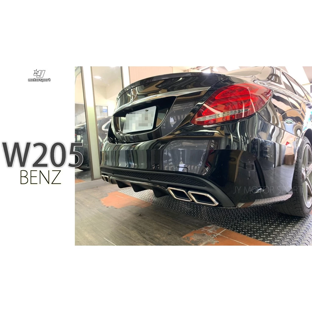 全新BENZ W205 C300 C250 改 C63樣式 大包 前保桿 後保桿 側裙 含 四出 尾飾管 素材