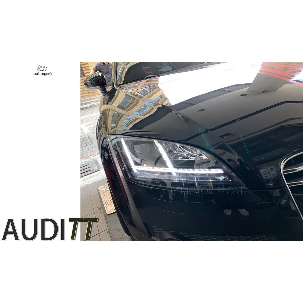 全新 AUDI 奧迪 TT 06 07 08 09 10 11-13 HID版專用 黑框 雙L 跑馬方向燈魚眼大燈