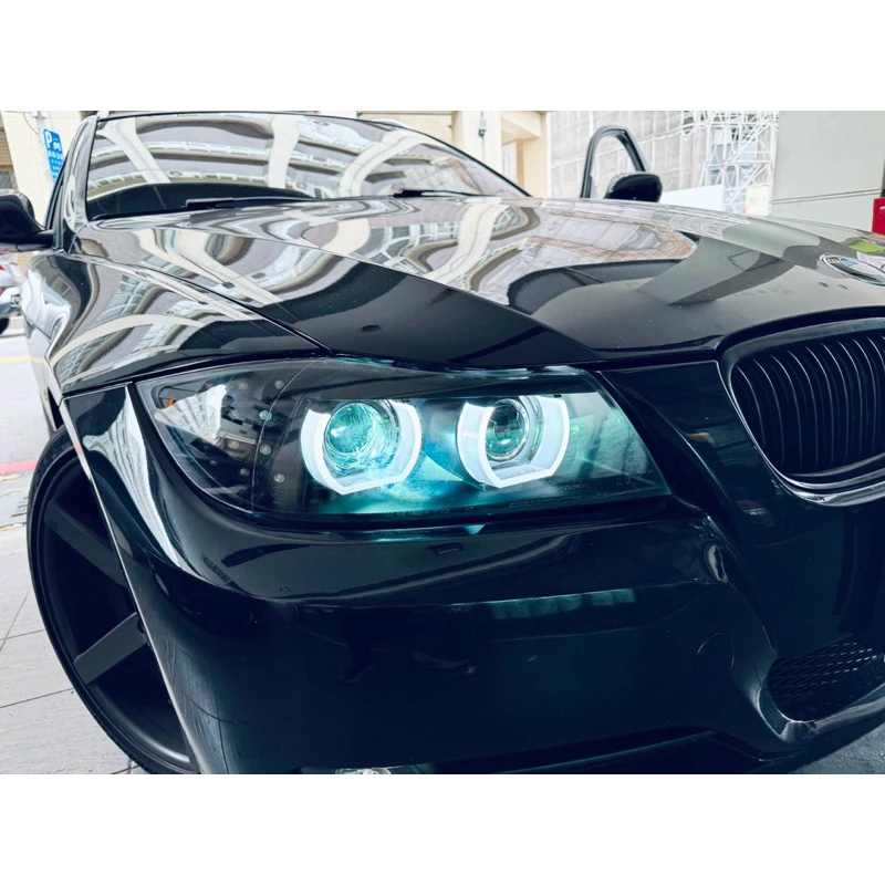 全新 BMW E90 E91 LCI 小改款 對應原廠HID U型導光 LED光圈 黑框 魚眼 大燈