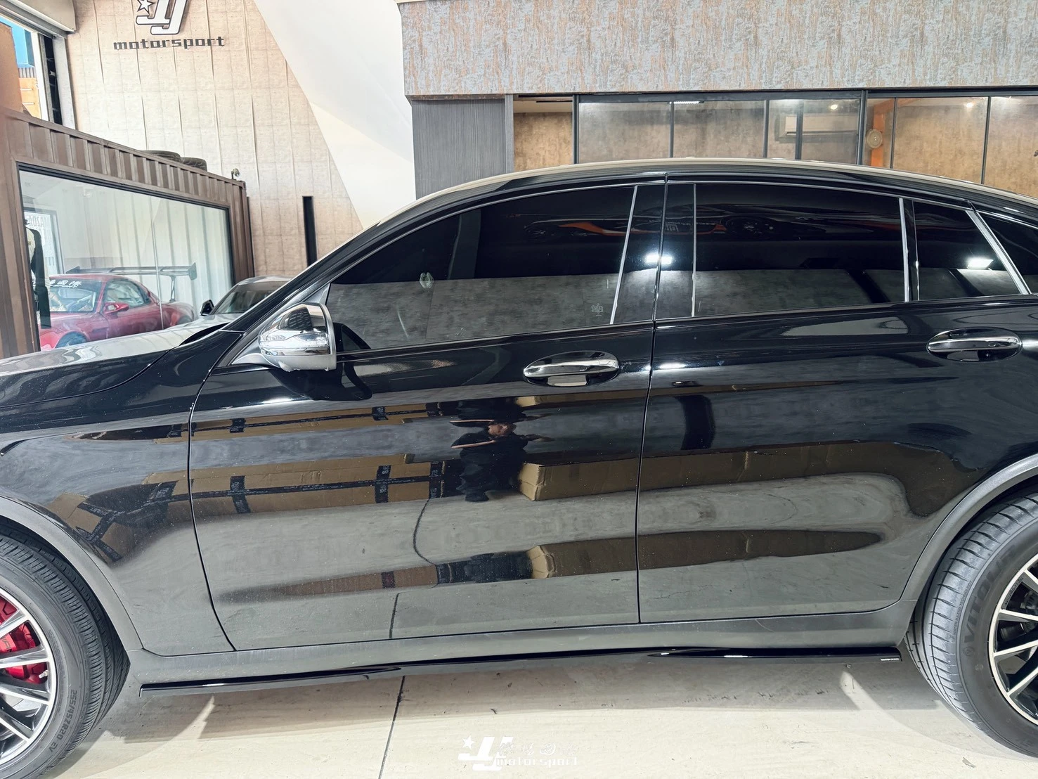 全新 BENZ GLC COUPE W253 2021小改款 Maxton Design MD 側群 側裙 定風翼 亮黑 (無AMG)