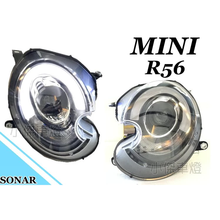 全新 MINI R56 05 06 07 08 年 黑框 導光條 R8 魚眼 大燈 有馬達