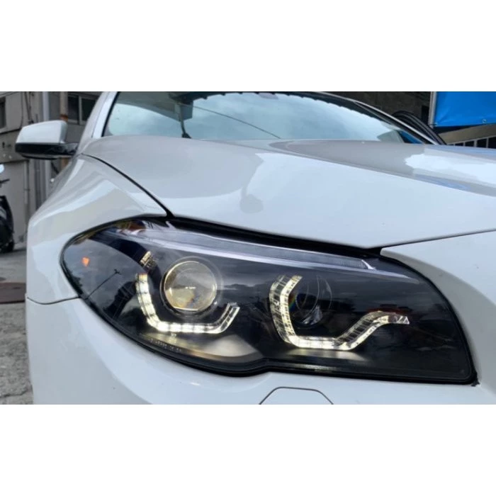 全新 BMW F10 F11 前期專用 類 G30 導光圈 跑馬流水方向燈 魚眼 大燈 對應原廠HID