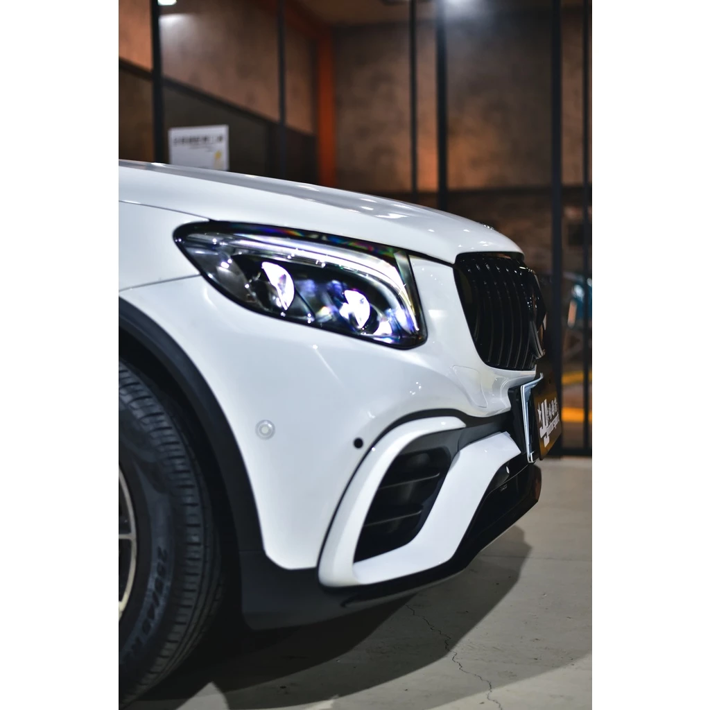 賓士 BENZ GLC43 suv 升級 GLC63 前保桿 亮黑水箱罩 後下巴 亮黑四出尾飾管 輪弧 素材價