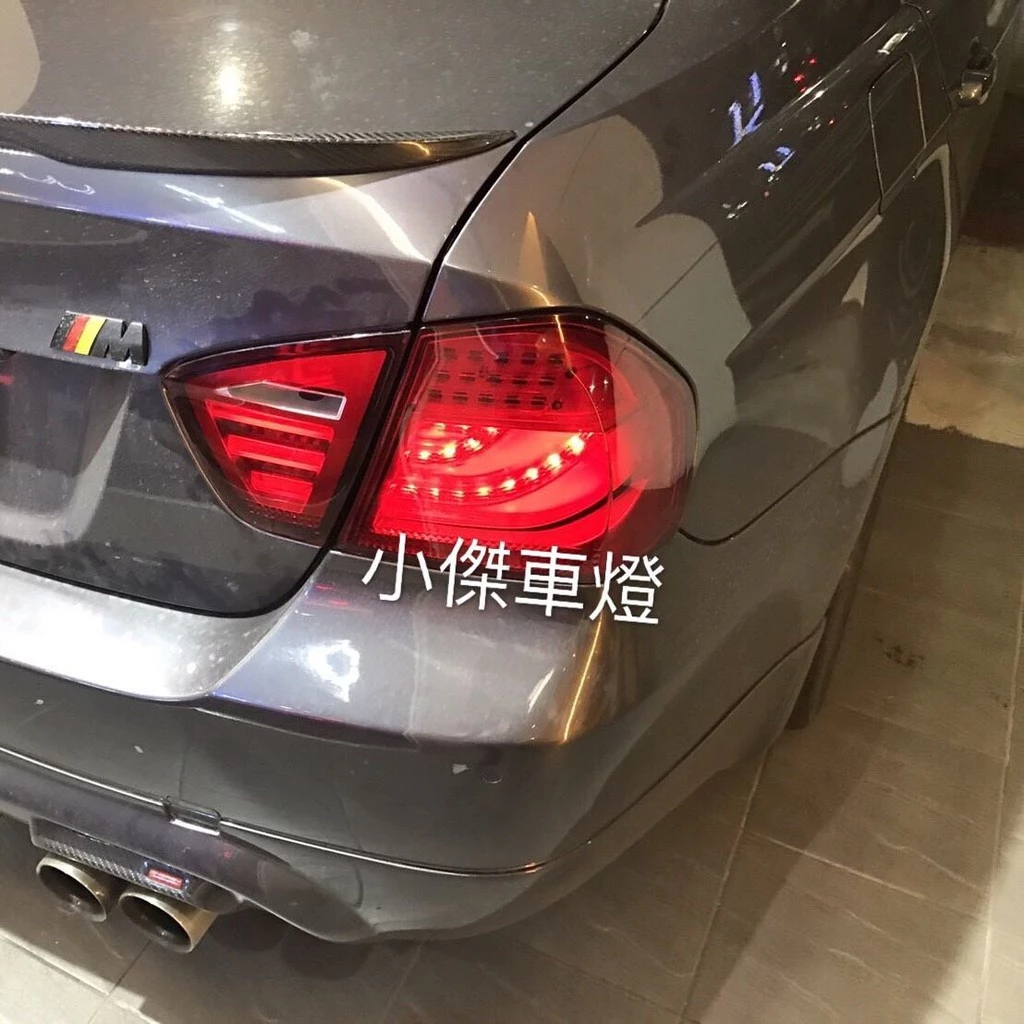 全新 BMW E90 05-08 年 類 F10 全紅 薫黑 紅白 三光柱 光條 LED 尾燈 後燈 實車
