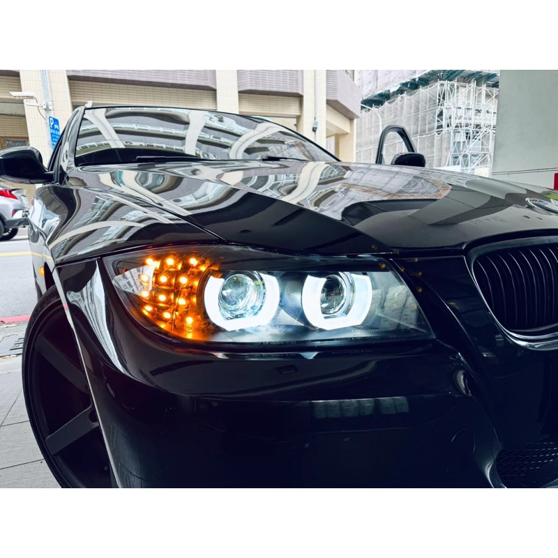 全新 BMW E90 E91 LCI 小改款 對應原廠HID U型導光 LED光圈 黑框 魚眼 大燈