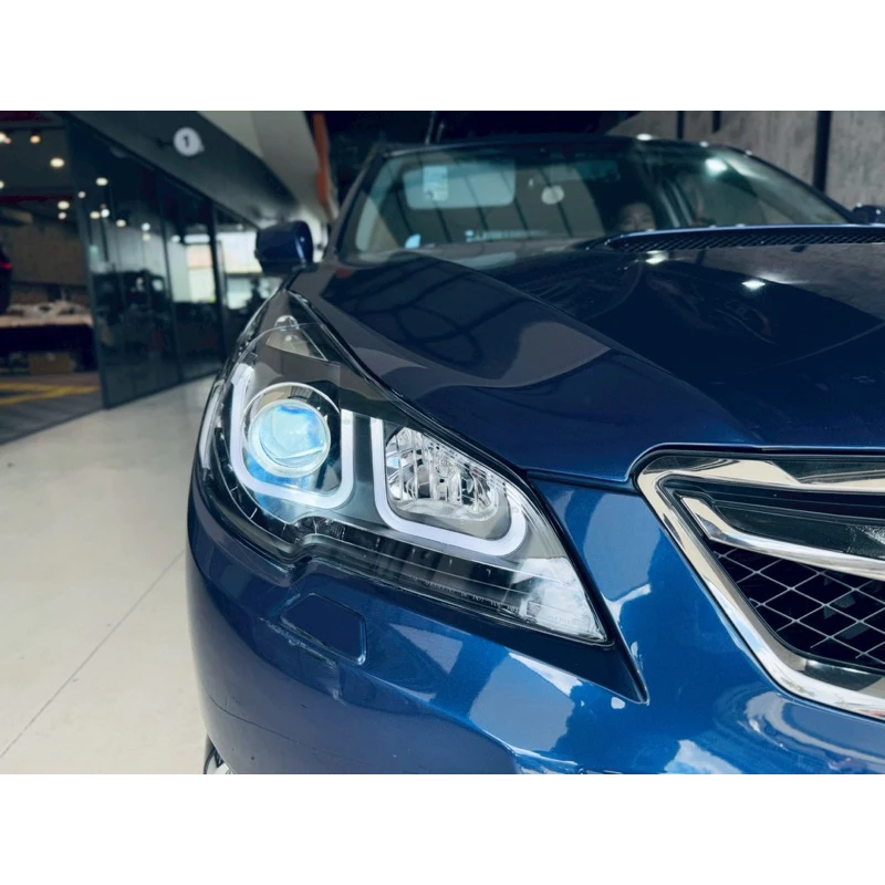 全新 SUBARU LEGACY 10-17年 遠近魚眼R8大燈+LED方向燈 雙U導光條 大燈