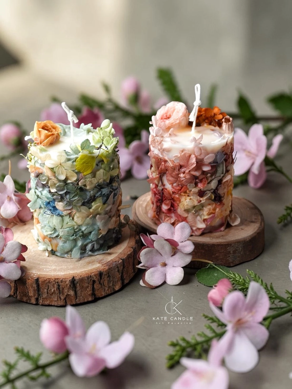 Korea dry flower candle 韓式乾燥花蠟燭