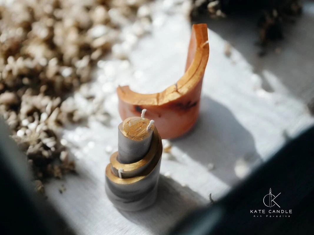 Marble stand candle直立大理石蠟燭