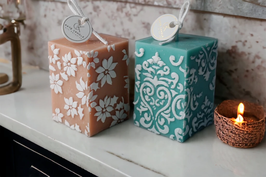 Stencil candle 蕾絲模板蠟燭