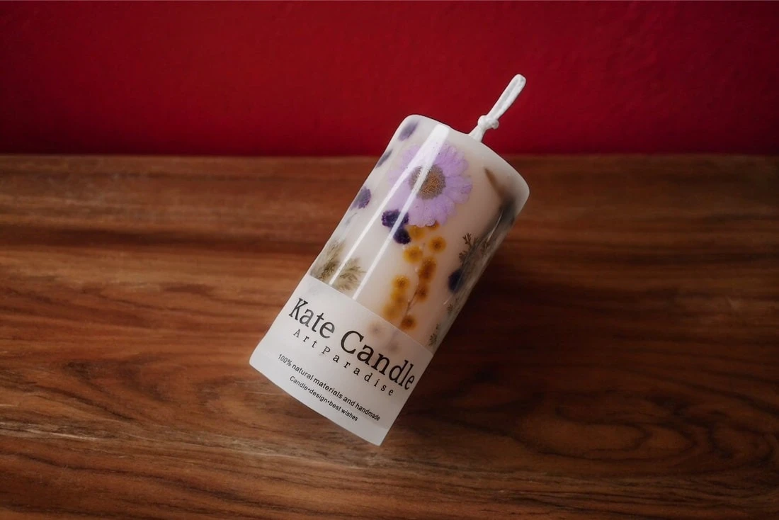 壓花透明蠟燭 clear floral candle