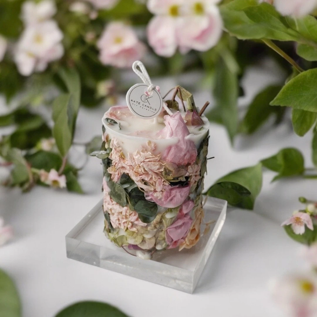 乾燥花蠟燭 herb garden flower candle