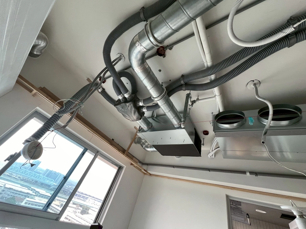 三菱電機全熱交換器-螺旋風管配置