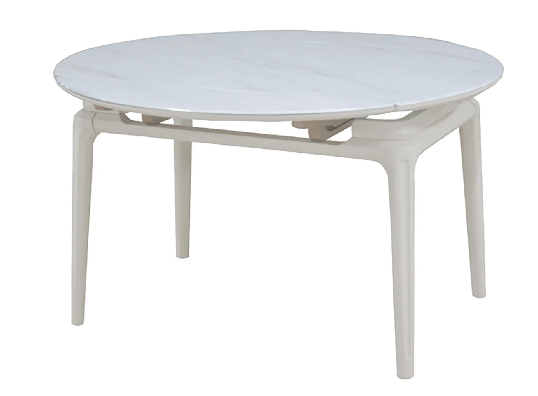 艾倫奶油白收合岩板餐桌