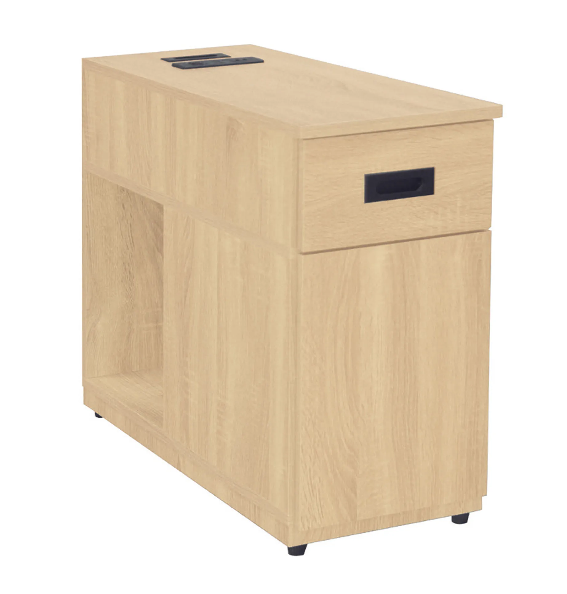 梧桐色沙發邊几附USB插座