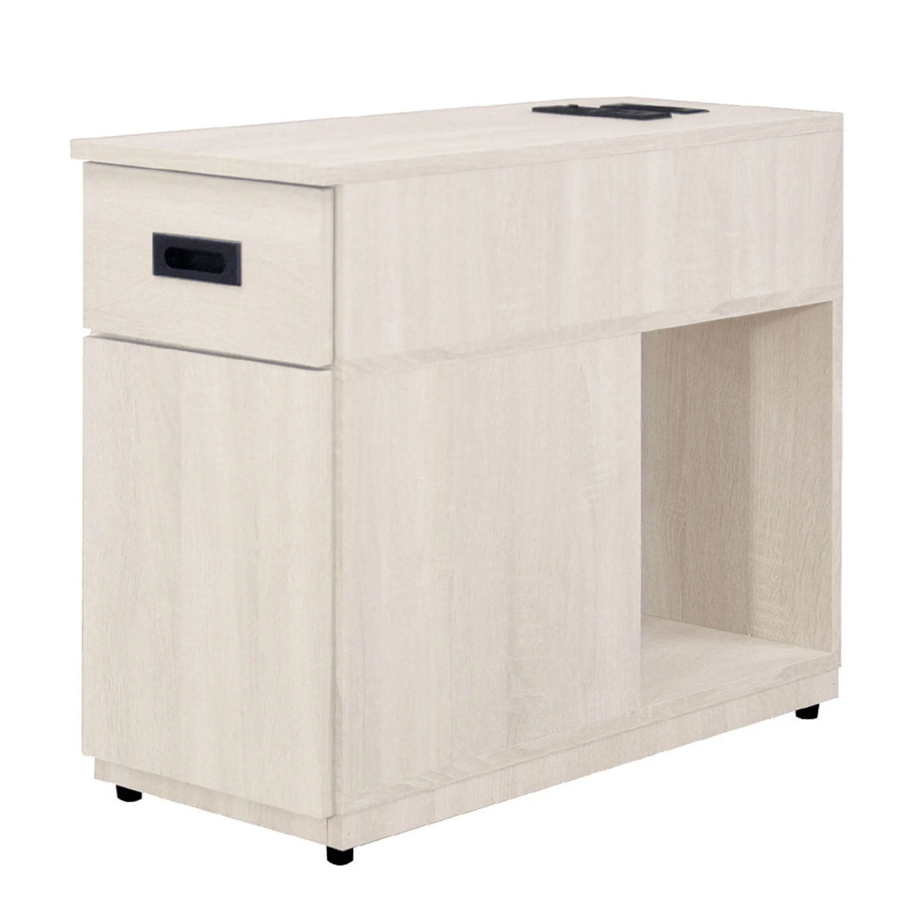 白梧桐色沙發邊几附USB插座