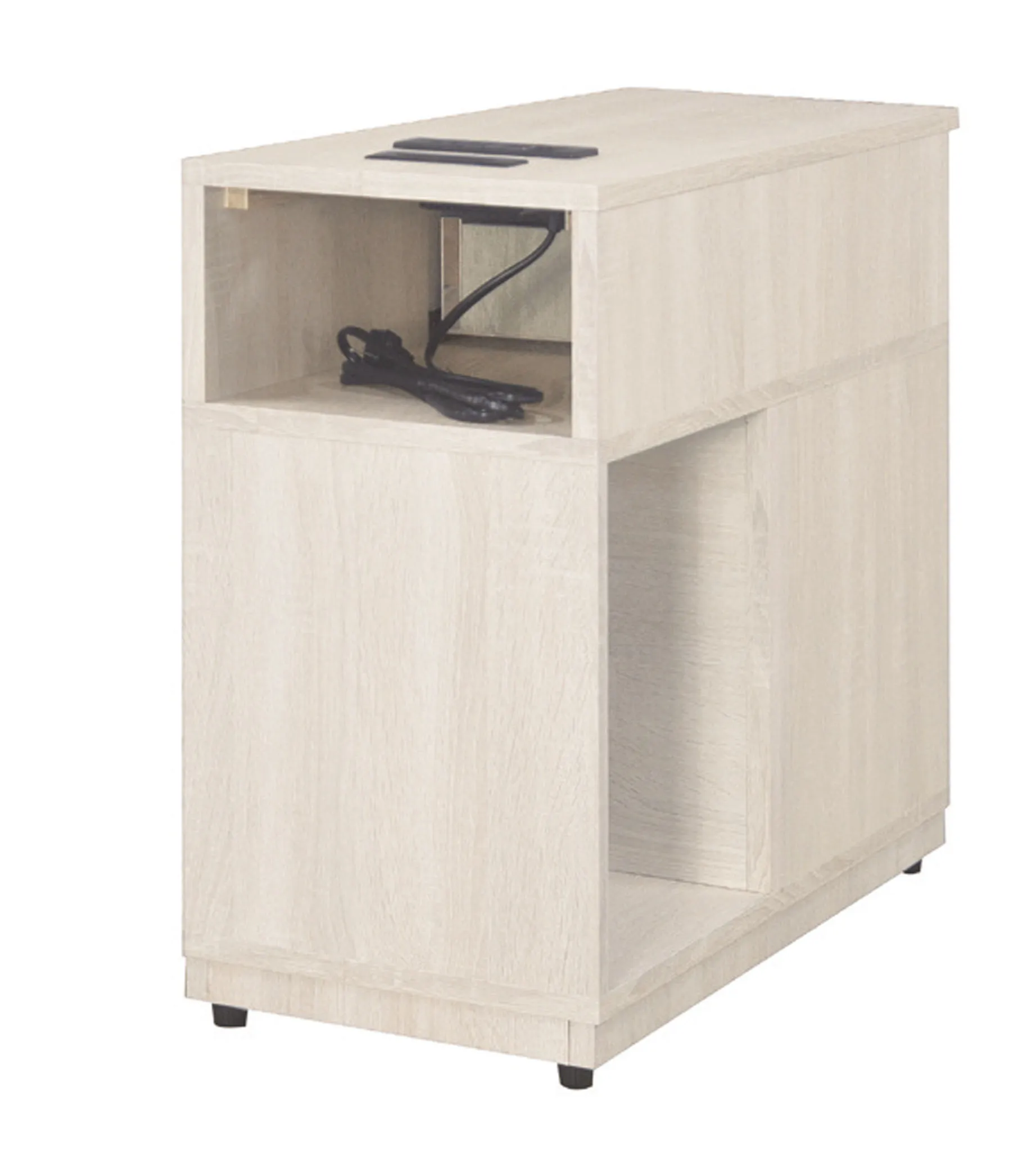 白梧桐色沙發邊几附USB插座