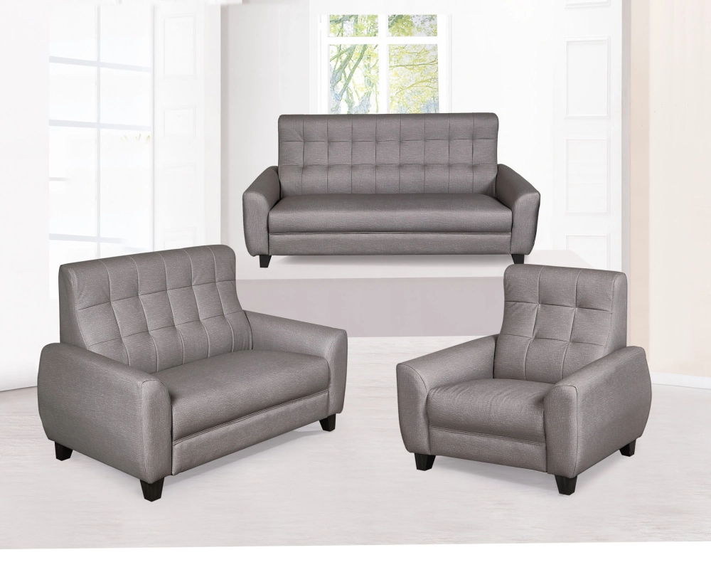 多尼貓抓皮灰色皮沙發