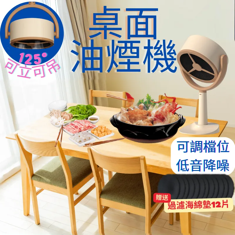 桌面吸油煙機 抽油煙機 可調節油煙機 迷你小型吸油煙機 活性炭過濾棉 烤肉火鍋必備 可移動式