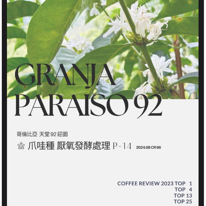【限量稀有強豆·全新上架】哥倫比亞 考卡 天堂 92 莊園 JAVA 爪哇 厭氧發酵處理 P-14 淺焙｜KJ·咖啡場所