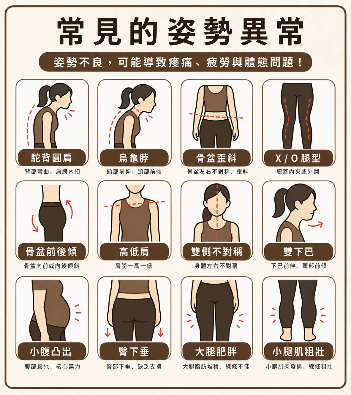 常見的姿勢異常，你中了幾個？ 台南健身教練推薦｜永康健身教練推薦