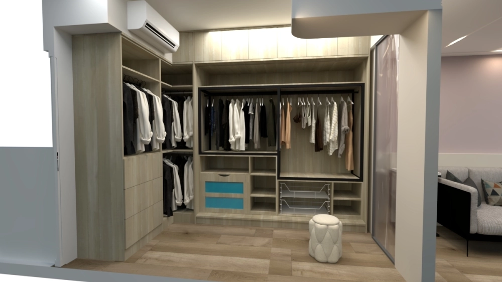 透過暖色背光嵌入,讓陳列品成為空間的藝術視覺點