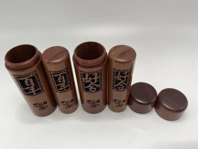 紅紫檀夫妻對印章-套