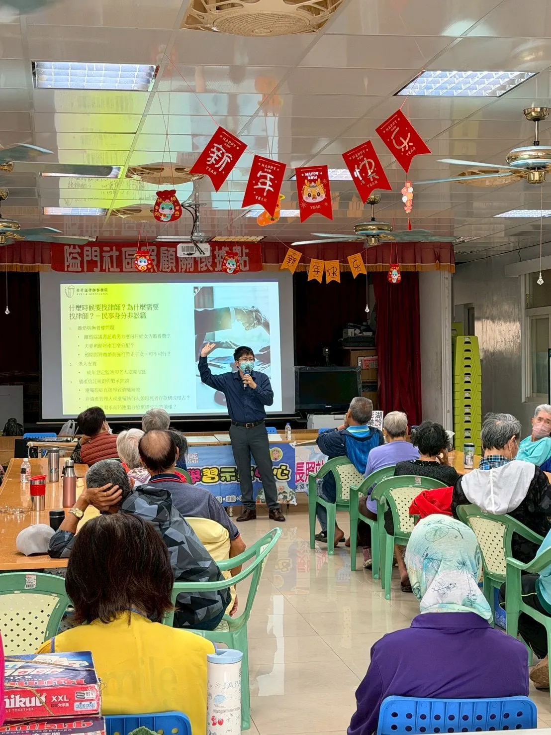 桂祥晟律師應澎湖縣湖西鄉樂齡學習中心邀請，前來隘門社區進行高齡法律宣講