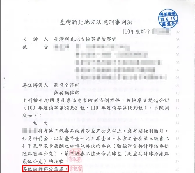 販賣毒品無罪
