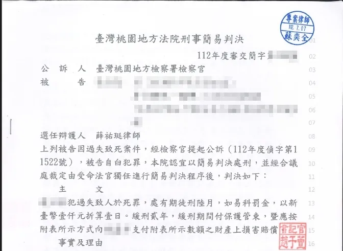 過失致死緩刑