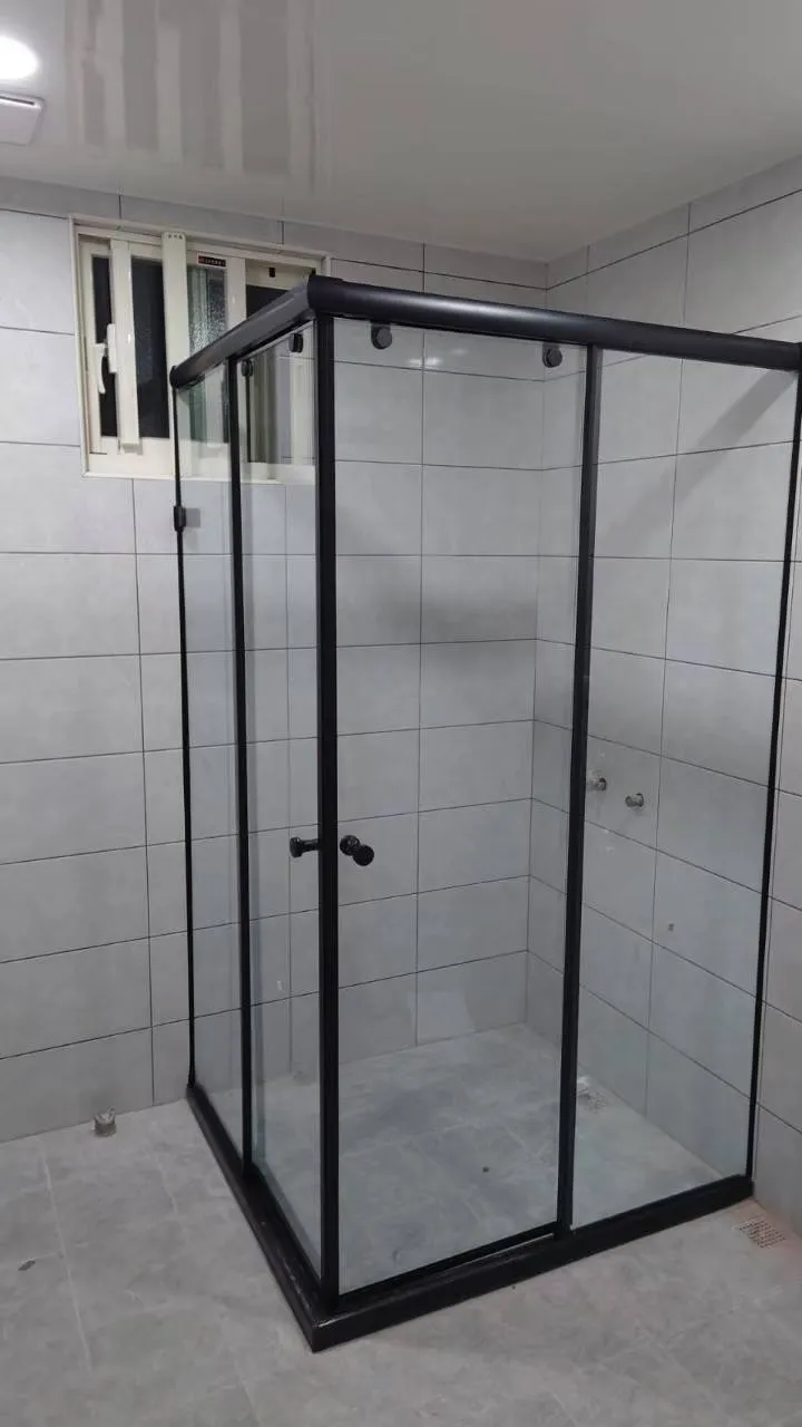 L22無框滑門型淋浴拉門(黑)