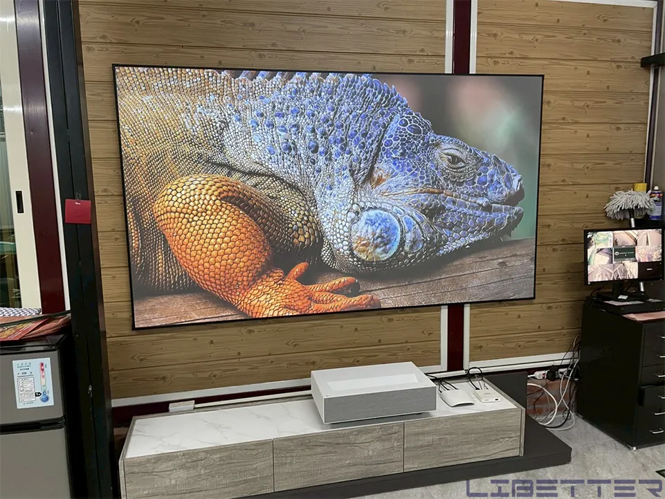 家用案例：LG HU715QW + 100 吋菲涅爾抗光幕 打開就能看YouTube、新聞、netflix！