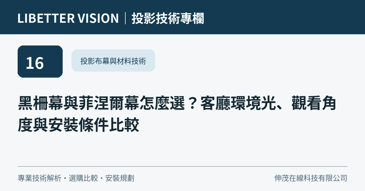 黑柵幕與菲涅爾幕怎麼選？客廳環境光、觀看角度與安裝條件比較