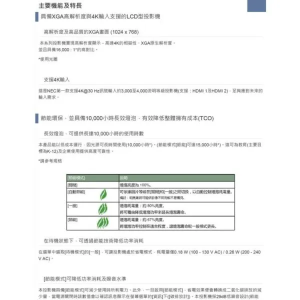 NEC ME402X 4000 流明 高亮度 XGA 投影機 含稅現貨