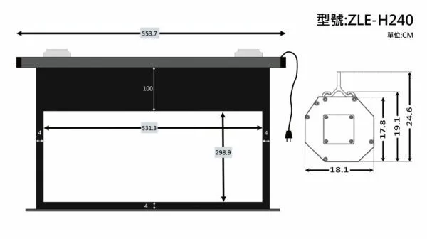 ZERO ZLE-H240 大尺寸電動幕 16:9 240吋 1.0高增益 台製品牌 鋁合金電動布幕