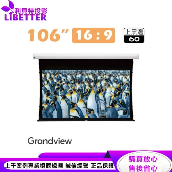 【Grandview】106吋16:9 FANTASY智能電動拉線銀幕