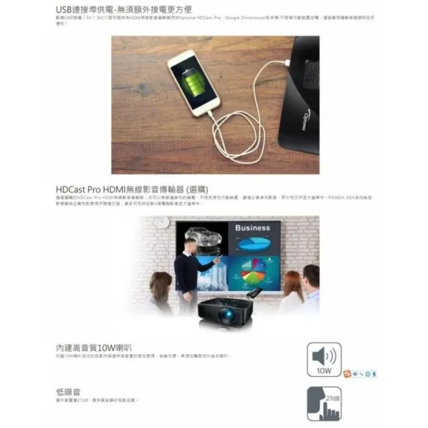 OPTOMA RS380X XGA多功能 3，800流明高亮度投影機 保固三年 含稅現貨 利貝特投影