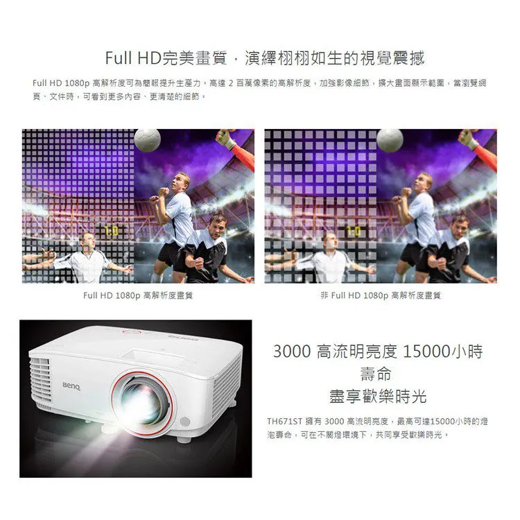 BENQ TH671ST 3000流明 三坪高亮劇院級遊戲投影機 公司貨 原廠3年保固